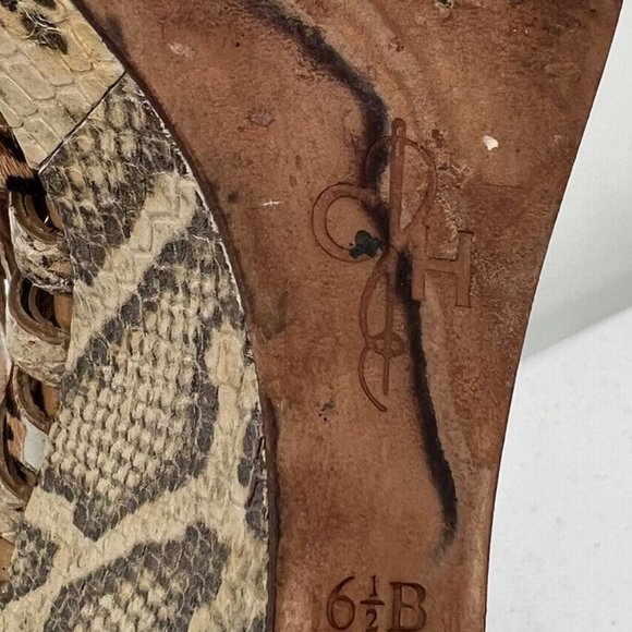 Cole Haan Women's Wedge High Heels Size 6.5B Leopard Snake Print 4" Heels - Picture 10 of 14